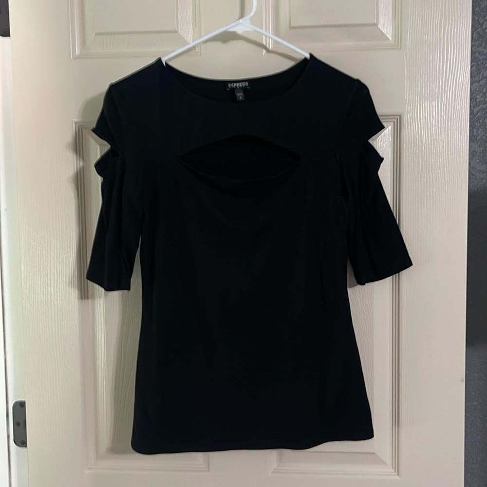 Black Cut Out Dress Top